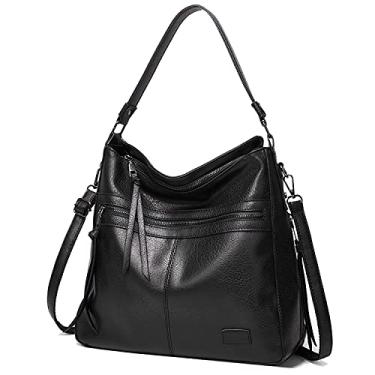Imagem de Bolsas Hobo para mulheres, bolsa de mão grande resistente à água NA SIVONA bolsa transversal para mulheres, preta