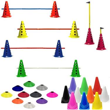 Imagem de 10 Cones C/Barreira + 10 Pratos + 10 Cones Lisos 23cm