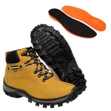 Imagem de Bota Coturno Adventure Masculino Amarelo Em Couro E Solado Costurado -