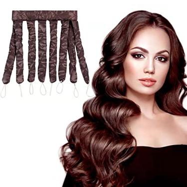 Imagem de curlers，heatless curlers，eight encaracolador preguiçoso, encaracolador de ondas grandes sem danos no cabelo, encaracolador preguiçoso sem calor iron、curlers pode dormir em (Preto)