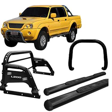 Imagem de Kit Quebra Mato +Estribo Oval +Santo Anto H3 L200 2004 Preto