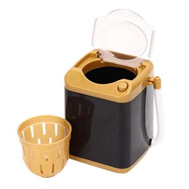 Imagem de Mini máquina de lavar simulação, mini dispositivo de limpeza de pincéis de maquiagem, mini máquina de lavar, ferramenta de limpeza de cosméticos (dourada)