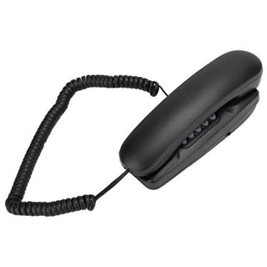 Imagem de Telefones com fio, telefone fixo suspenso para casa, escritório, hotel, etc. (Preto)