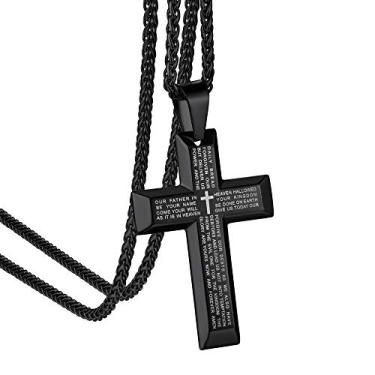 Imagem de GOLDCHIC JEWELRY Colar com pingente de crucifixo da Cruz INRI, colares de medalha milagrosa da Virgem Maria, joia Jesus Cristão, Banhado a preto, Sem Pedra Preciosa
