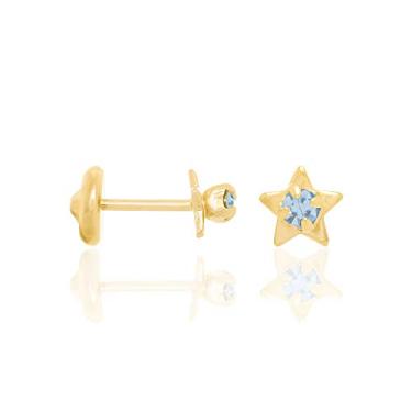 Imagem de Brinco estrelas infantil com crist -520724-Rommanel Cor: Azul claro