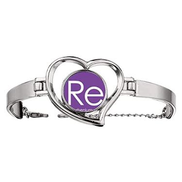Imagem de N/A N/A Bracelete Chestry Elements período de transição de metais rhenium Re pulseira coração joia pulseira de arame, medium, metal