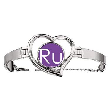 Imagem de N/A N/A Pulseira Chestry Elements Período Tabela de Transição Metais Ruthenium Ru Pulseira Coração Joia Pulseira Arame, medium, metal