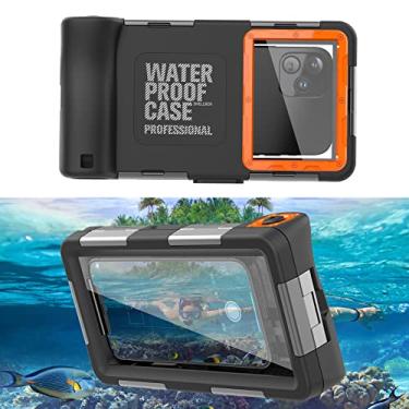 Imagem de Capa de telefone universal submersa para mergulho para iPhone 13 Pro Max/12/11, Samsung Galaxy S22 Ultra/S21/S20, Google Pixel 6/6 Pro.15 metros fotografia subaquática para vídeo fotográfico de mergulho (laranja)