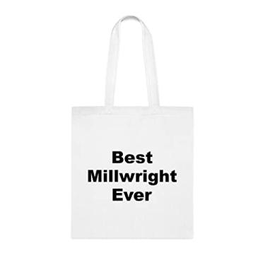 Imagem de Bolsa tote Millwright Best Millwright Ever Bag, presente Millwright, presente para Millwright, bolsa de ombro Millwright, bolsas reutilizáveis Millwright, ideia de de Natal, Branco