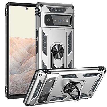 Imagem de YUNCHAO Caixa de telefone Para o Google Pixel 6 Protop TPU + PC Case de proteção com PC com suporte rotativo de 360 ​​graus capa para celular