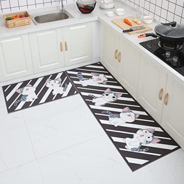 Imagem de Tapete de cozinha Tapetes de conforto 1 peça de couro à prova d'água à prova de óleo conjunto de tapetes antiderrapantes tapete acolchoado antifadiga 20 x 31 polegadas