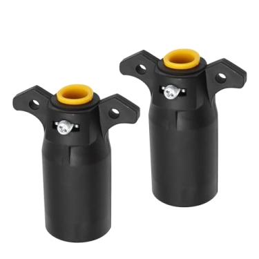 Imagem de Conector de plugue de reboque de 7 pinos 12 V, 7 vias, redondo, estilo RV, lâmina plana, plugue de substituição de extremidade de reboque conector de chicote de fiação