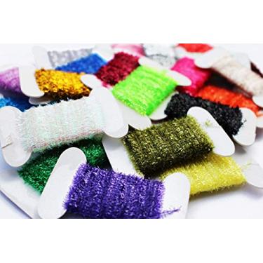 Imagem de Tigofly 24 cartões 10 m/cartão pesca com mosca tinsel chenille cristal flash line ninfa serpentinas iscas fazendo materiais para amarrar moscas