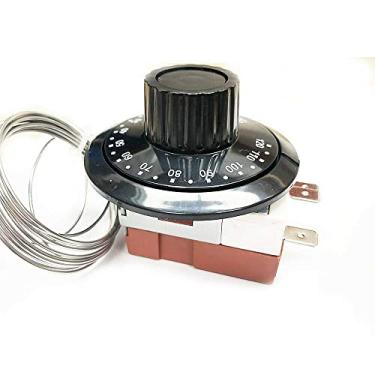 Imagem de Riloer Termostato universal para carro, interruptor de controle do ventilador do radiador de refrigeração com termostato capilar TS-120SR, aquecimento ajustável de 0-120°C