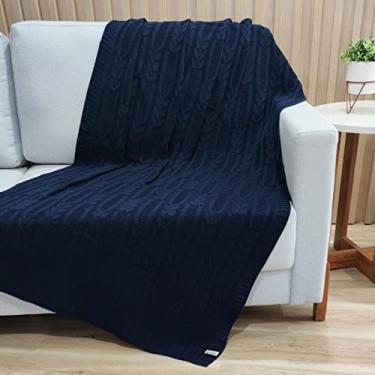 Imagem de Manta Trico Sofa Decorativa 150x90cm Usufruto Tricot c003 Cor:DENIN