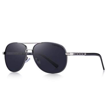 Imagem de Óculos de sol masculinos Merry clássicos com lentes polarizadas e proteção UV S8371, Cinza, Free