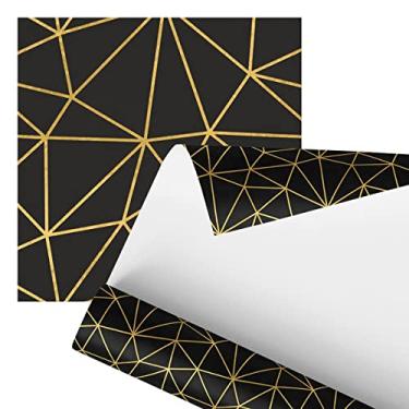 Imagem de Papel De Parede Adesivo Preto e Dourado Minimalista 2,80m