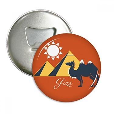 Imagem de Emblema multifuncional com estampa de pirâmide do Egito e estampa de camelo