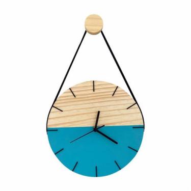Imagem de Relógio De Parede Minimalista Azul Tiffany Com Alça - Edward Clock