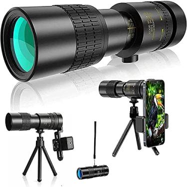 Imagem de Telescópio monocular de prisma de alta potência 4K 10-300x40mm HD, telescópio monocular de alta definição à prova d'água com suporte para smartphone Tripé para observação de pássaros selvage