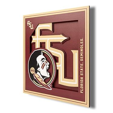Imagem de YouTheFan Arte de parede da série Florida State Seminoles logotipo 3D - 12x12