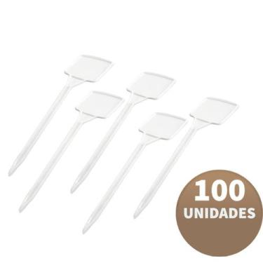 Imagem de Kit Placas Identificação De Plantas Cinza Nutriplan 30 Cm Com 100 Unid