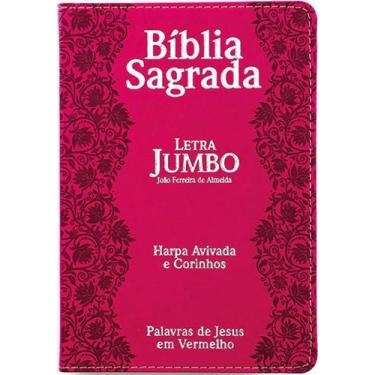 Imagem de Bíblia Sagrada Feminina Letra Jumbo Com Harpa Pink