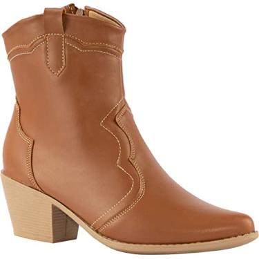 Imagem de Bota Feminina Western Texana Confortável Country Cano Curto WSN caramelo36