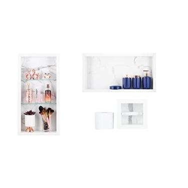 Imagem de Nicho Em Porcelanato Para Banheiro kit com 3 peças (Carrara Gioia)
