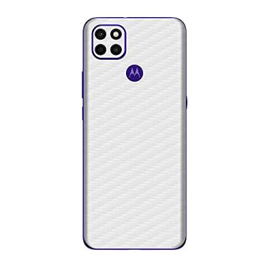 Imagem de Skin Adesivo Traseira Fibra Carbono e outras texturas Para Moto G9 Power (Branco Carbono)