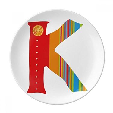 Imagem de K Alfabeto Laranja Frutas Linda Prato Decorativo Porcelana Salver Prato de Jantar