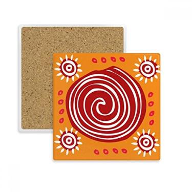 Imagem de Porta-copos quadrados de civilização antiga Totems do México com parafuso vermelho, pedra isolante