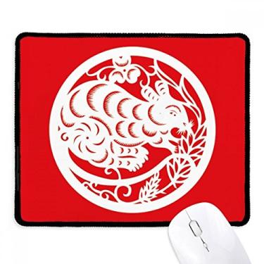 Imagem de Mousepad de arte do zodíaco chinês, cortado em papel, tapete de borracha para jogos