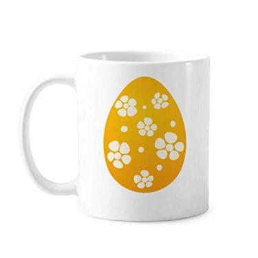 Imagem de Caneca de cerâmica com design de ovo amarelo Festival da Religião da Páscoa Caneca de porcelana de café