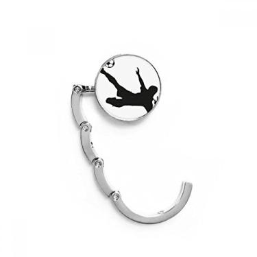 Imagem de Gancho de mesa de futebol com contorno de futebol americano, gancho decorativo com fecho dobrável