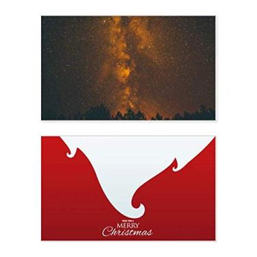 Imagem de Orange Dark Sky Fog Holiday Merry Christmas Cartões de parabéns Mensagem de Natal