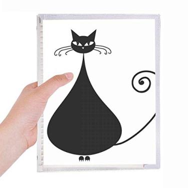 Imagem de Caderno de desenho de animal de Halloween para amantes de gatos pretos com folhas soltas e diários recarregáveis