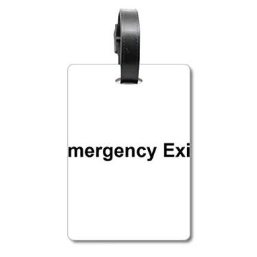 Imagem de Emergency Exit Black Symbol Pattern Bagagem Bagagem Etiqueta Bagagem Etiqueta Scutcheon Etiqueta