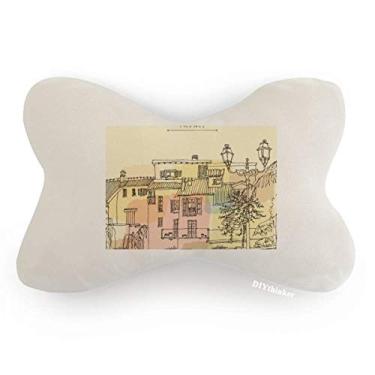 Imagem de DIYthinker Almofada para decoração de pescoço colorida com pintura da cidade França para carro