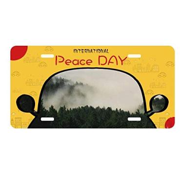 Imagem de DIYthinker Placa de carro Mountain Fog Forest Cloud Sky Decoração de carro