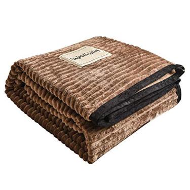 Imagem de Cobertor de dupla camada velo, cobertor de microfibra para sofá para cadeiras/cama/escritório, roupa de cama requintada, aconchegante, aconchegante, cinza durável 70cm * 100cm