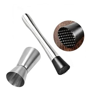 Imagem de Kit caipirinha Bartender Socador Masserador + Dosador duplo 30/60ml