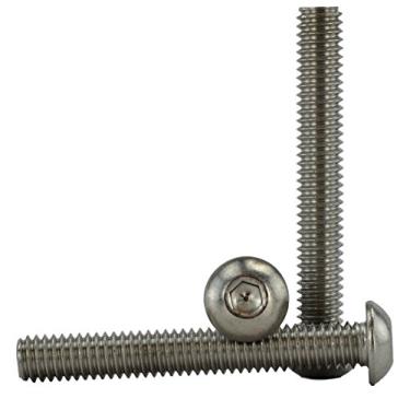Imagem de Parafusos de soquete com cabeça de botão de soquete (5/8" a 3" disponíveis, rosca completa, acionamento sextavado, aço inoxidável 18-8, rosca grossa, 5/16-18 x 2-1/4
