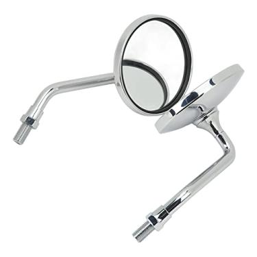 Imagem de Espelhos retrovisores laterais de motocicleta, cabo macio durável e aparência bonita, visão ampla, espelho retrovisor universal para motocicleta (prata)