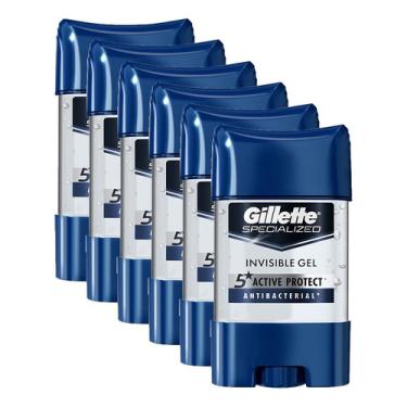 Imagem de Kit 6 Desodorantes Gillette Antitranspirante 82g Antibacterial