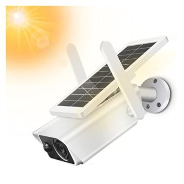 Imagem de Câmeras de segurança sem fio Câmera de segurança externa sem fio WiFi Bateria recarregável com energia solar Vigilância IP Câmeras domésticas Áudio bidirecional PIR para segurança doméstica/externa (