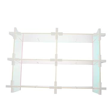 Imagem de Cabilock 1 Conjunto De Rack De Armazenamento Prateleiras De Livros Transparentes Cômoda Combinação De Armazenamento Estante De Mesa Prateleira De Exibição Organizador De Vaidade