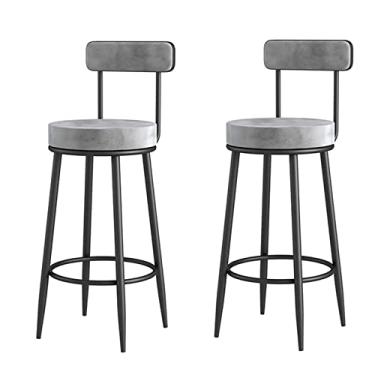 Imagem de Cadeiras de sala de jantar tamboretes de bar tamboretes de bar conjunto de 2 assento estofado de veludo com encosto pernas de metal balcão cadeiras de pequeno-almoço tamboretes de bar de cozinha Everything is Fine