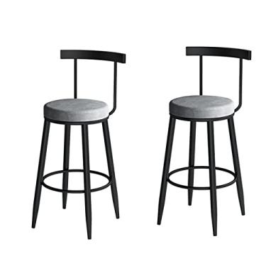 Imagem de Cadeiras de jantar cadeiras de sala de jantar banquetas de bar modernas conjunto de 2 cadeiras de bar estofadas de veludo assento de metal apoio para os pés para café da manhã balcão de bar cozinha ilha rosa altura do assento - 65/75 cm Tudo está bem