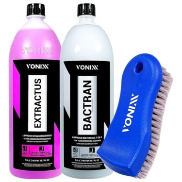 Imagem de Kit Vsc Extractus Bactran Limpa Banco Escova Macia Vonixx